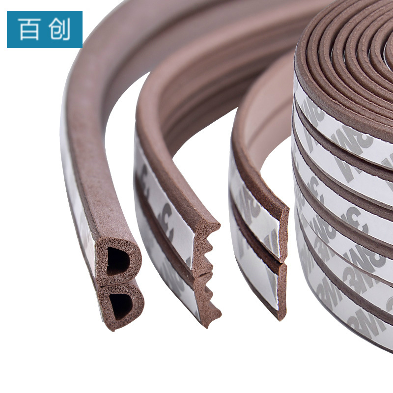 Factory wholesale 3M self-adhesive D-shaped 9*6 door and window sealing strips, sound insulation strips, windproof, dust-proof and sliding door anti-collision strips full figure