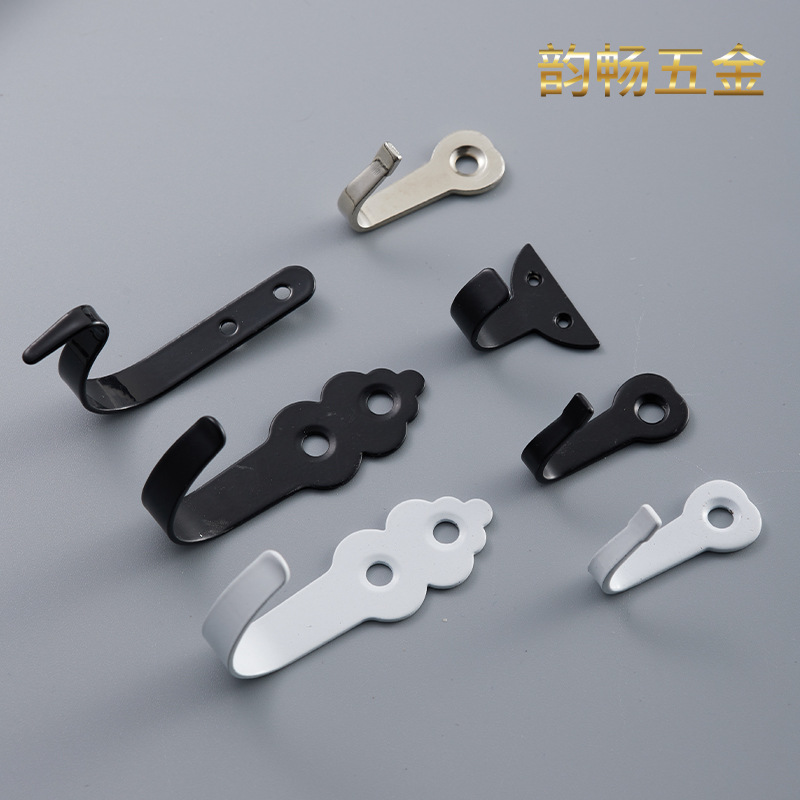 Yunchang 40*16MM heart-shaped hook, black single hook, door rear hook, thick hook, small coat hook, white coat hook wholesale full figure