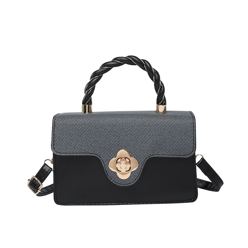 Simple design, fashionable commuting 2025, color-blocking and patchwork summer new style, high-quality crossbody, single-shoulder, hand-carry women's small square bag Item Picture