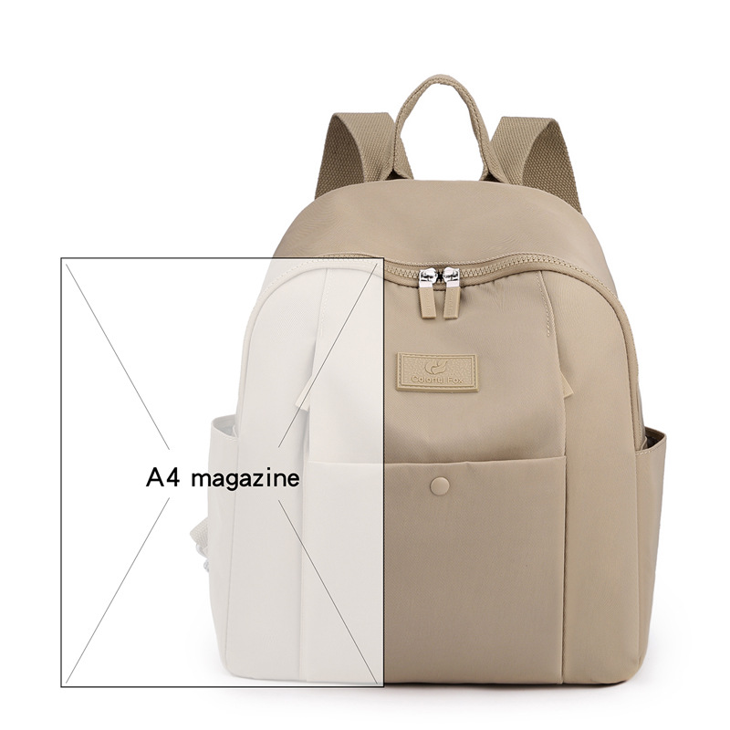 Ladies' multi-layer portable backpack, Korean style trendy water-resistant nylon bag, large-capacity travel bag Item Picture