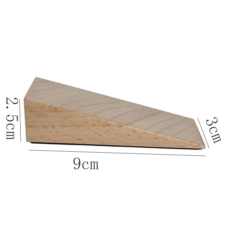 Cross-border foreign trade nail-free installation anti-slip mobile door stop, simple style creative triangular wooden door stop Application Scenario