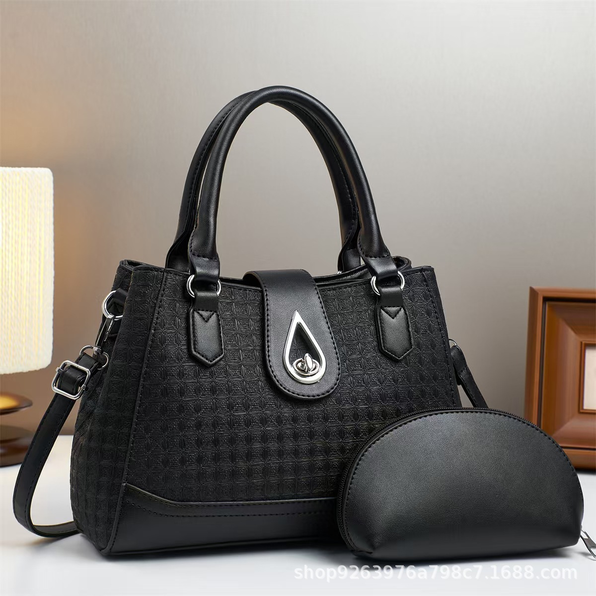 New women's bag, large-capacity, fashionable and versatile two-piece set, cross-border trendy handbag, trendy and stylish ladies' bag full figure