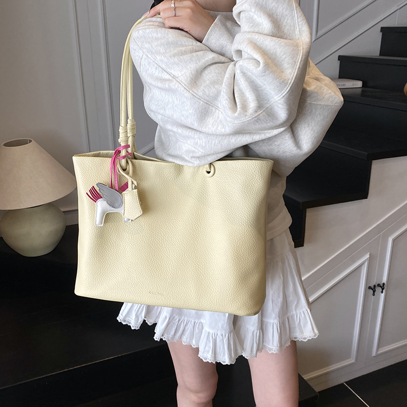 Simple, fashionable and high-end large-capacity tote bag for women, new Spring/Summer 2025 Korean-style trendy single-shoulder underarm bag Specification drawing