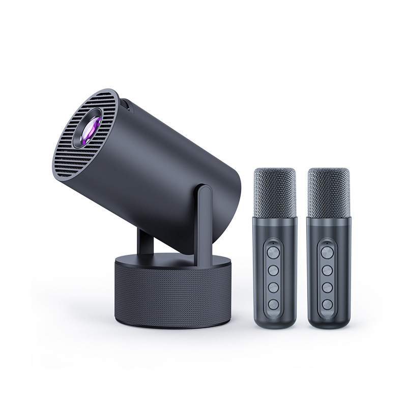 HY300pro comes with a built-in microphone, projector, home karaoke all-in-one machine, bedroom wall projection, KTV high-definition projector Item Picture