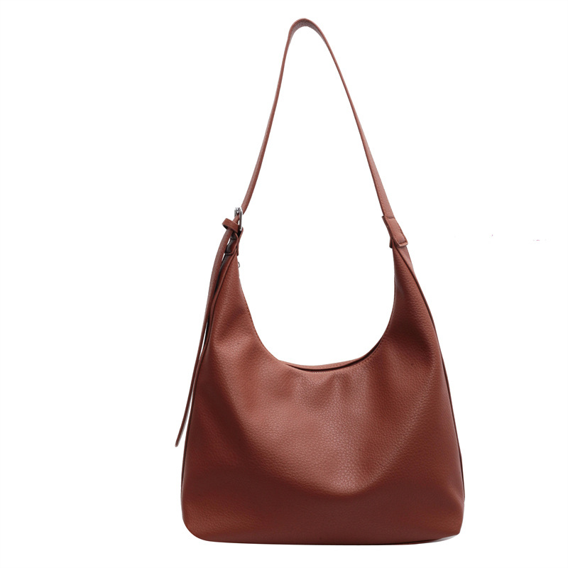 Large-capacity women's 2024 new trendy single-shoulder bag, solid-color fashionable women's bag, high-end commuting crossbody bag for work Item Picture