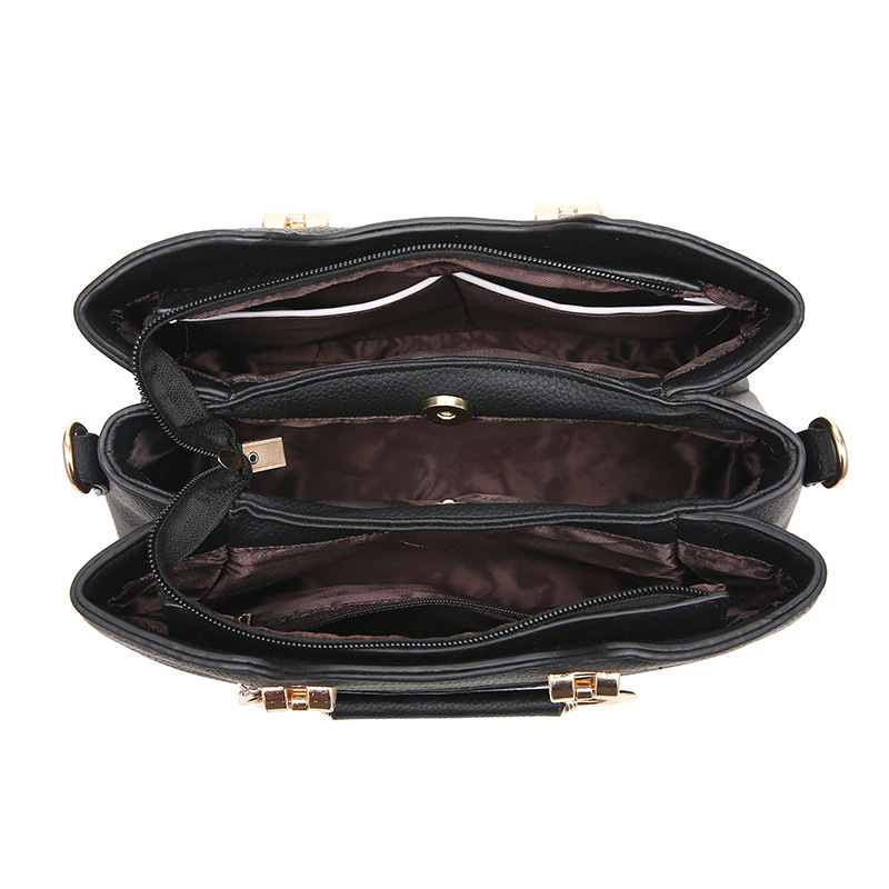 Three-mouth large-capacity handbag, 2022 new fashionable and versatile women's bag, Korean-style large bag, simple single-shoulder crossbody bag Item Picture