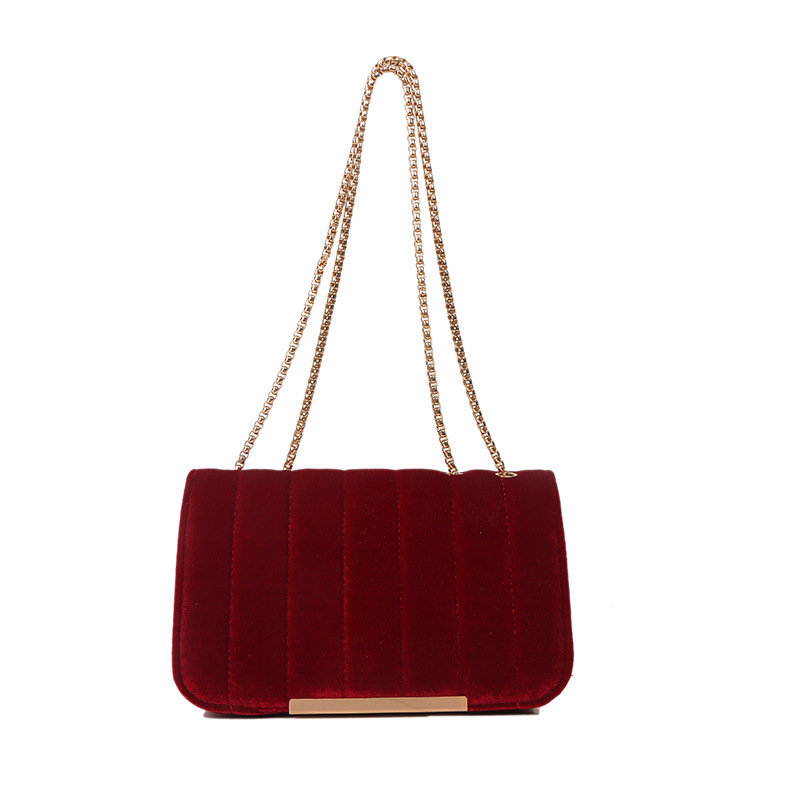 Velvet women's bag, trendy small square bag for women 2023 Spring new chain single-shoulder bag, casual and simple crossbody bag Item Picture