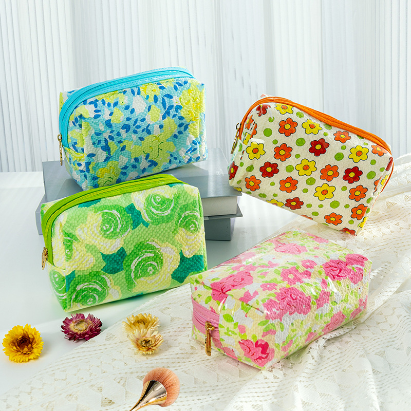 Runhui Fanhua Octagonal Makeup Bag, TPU waterproof Cosmetics storage bag, patterned makeup bag, large capacity, high-end feel details Picture