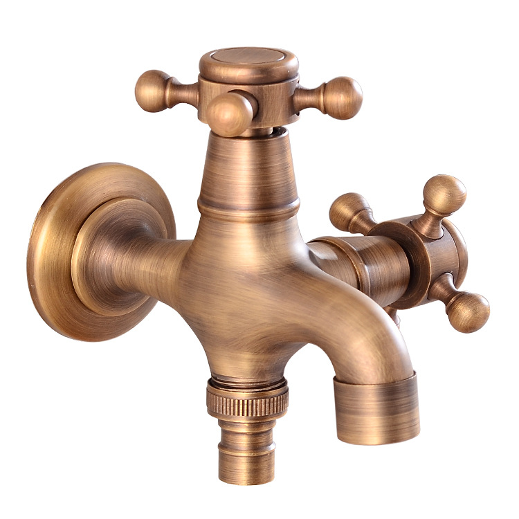 All-copper kitchen, antique single-cooling mop sink, special faucet for washing machine, extended quick-opening wall-mounted faucet, retro style Item Picture