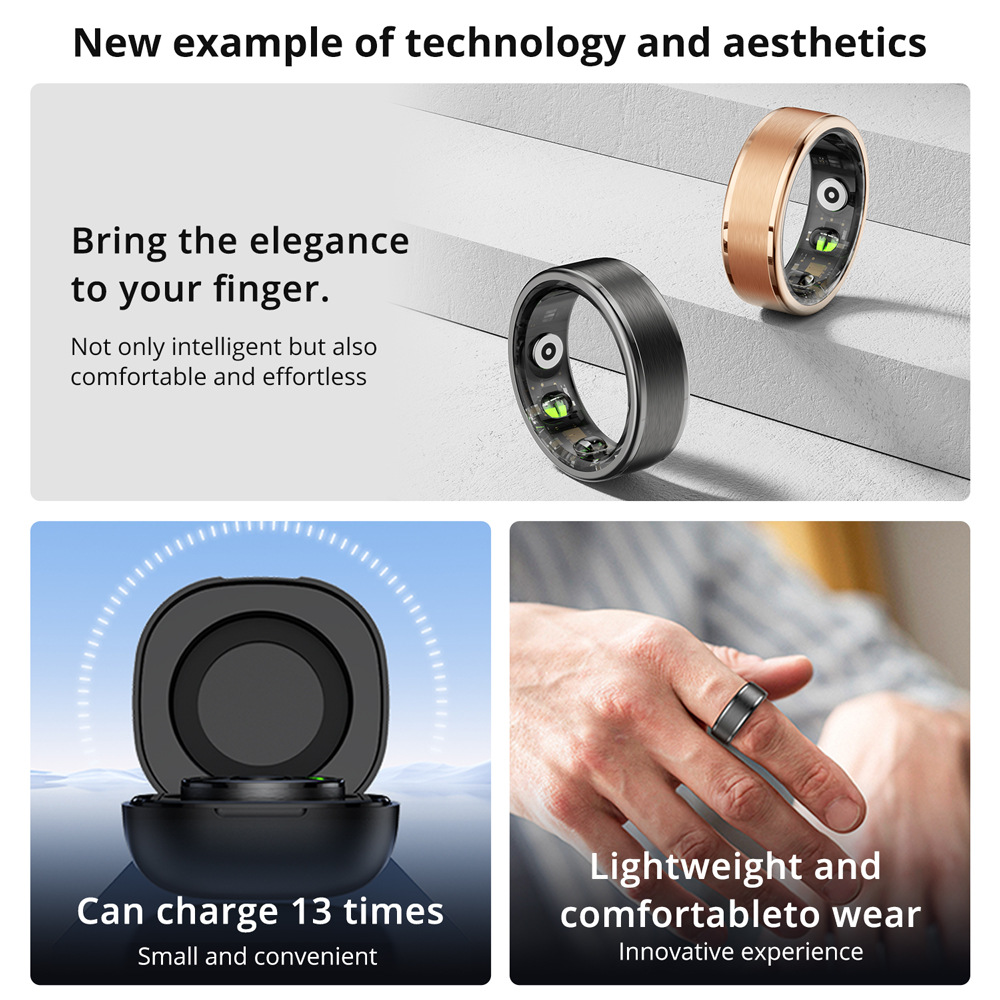 The COLMIR03 smart ring has a battery life of 39 days, health monitoring,IP68 and 5ATM water resistance, and is suitable for multiple uses details Picture