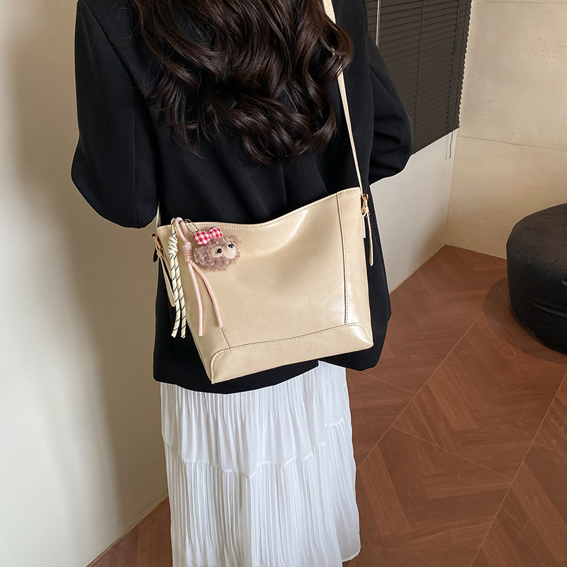 Large capacity women's 2025 new women's bag, niche high-end feel tote bag, versatile crossbody bag, single-shoulder bag Specification drawing