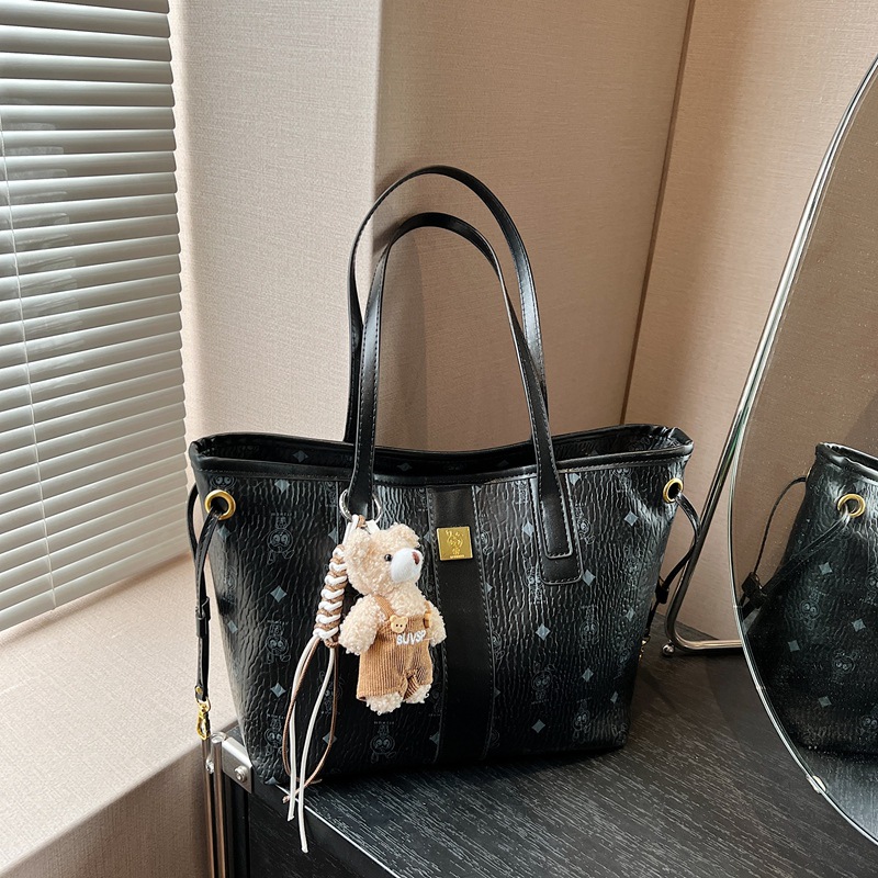 European and American fashion large-capacity shopping bag for women, 2025 new cartoon single-shoulder large bag, retro printed tote bag Specification drawing
