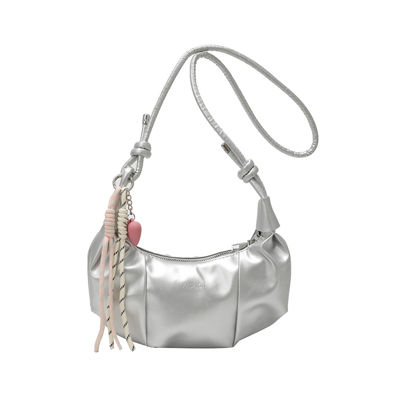 High-end new crescent-shaped bag, retro women's bag, trendy crossbody dumpling bag, cross-border casual and versatile single-shoulder bag Item Picture