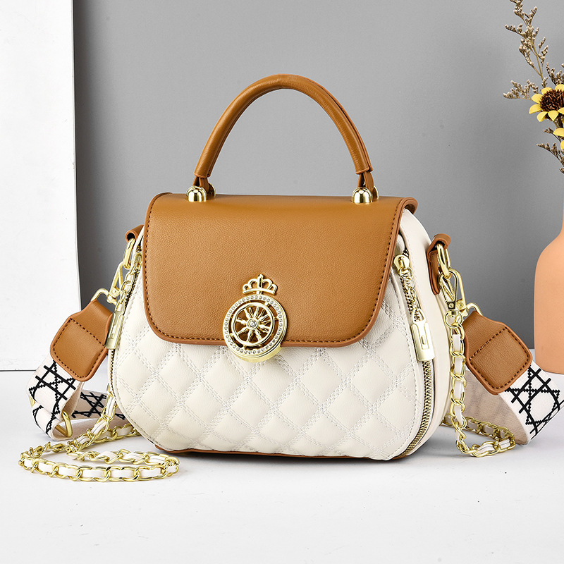 Ladies' handbag 2025 New Korean-style personalized single-shoulder crossbody bag with embroidered chain small square bag, simple and fashionable full figure