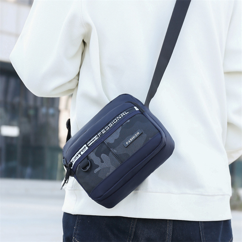New casual and simple bestseller single-shoulder bag for men, large capacity multi-layer crossbody bag in both horizontal and vertical styles, nylon waterproof travel bag Application Scenario