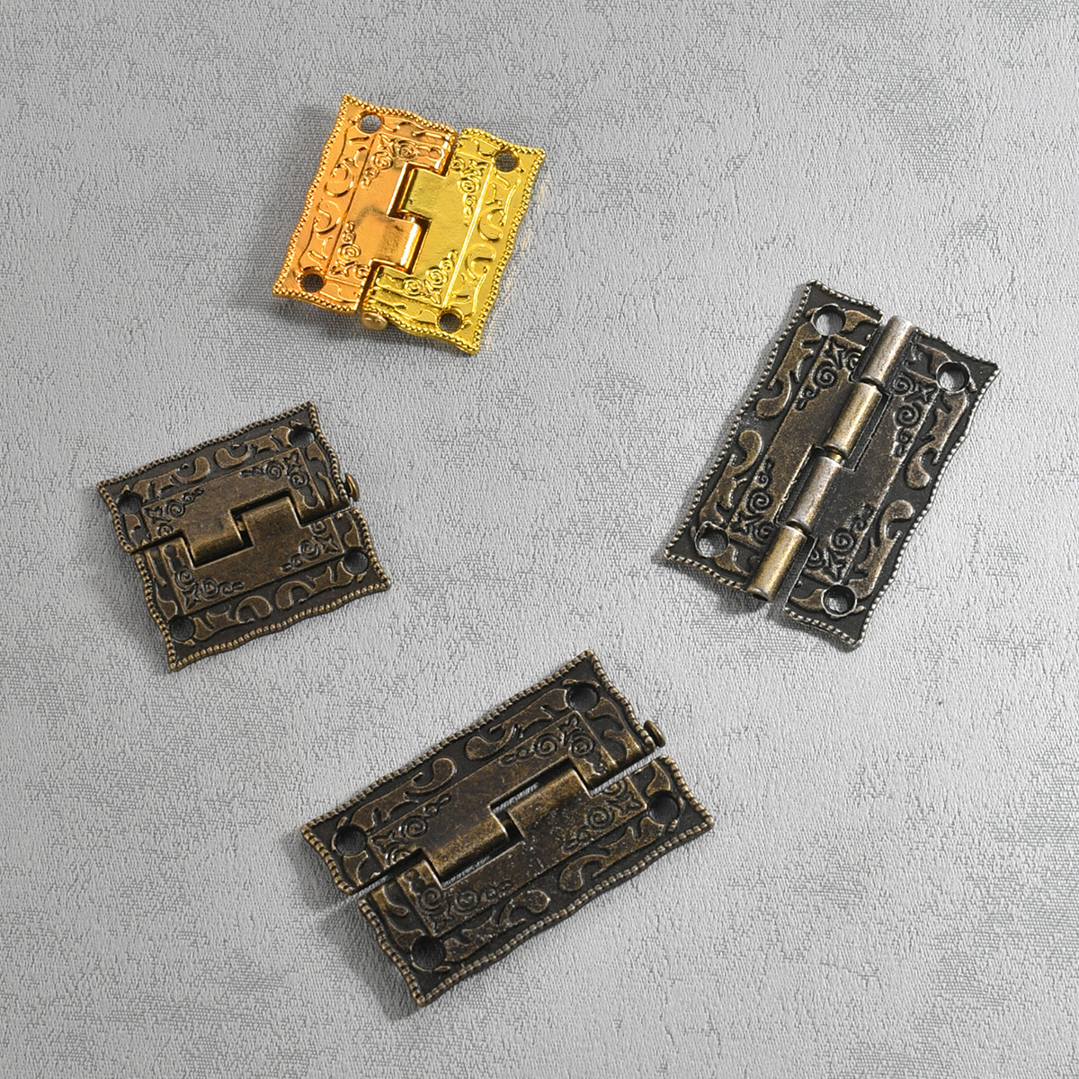 Jingmao New Chinese-style home decoration antique printed hinge wooden box Gift packaging zinc alloy hinge accessories details Picture