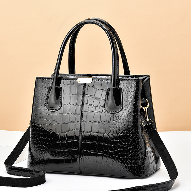 Shiny leather handbag 2022 new style stone pattern simple women's bag, large capacity single-shoulder crossbody bag, cross-border trade bag Application Scenario