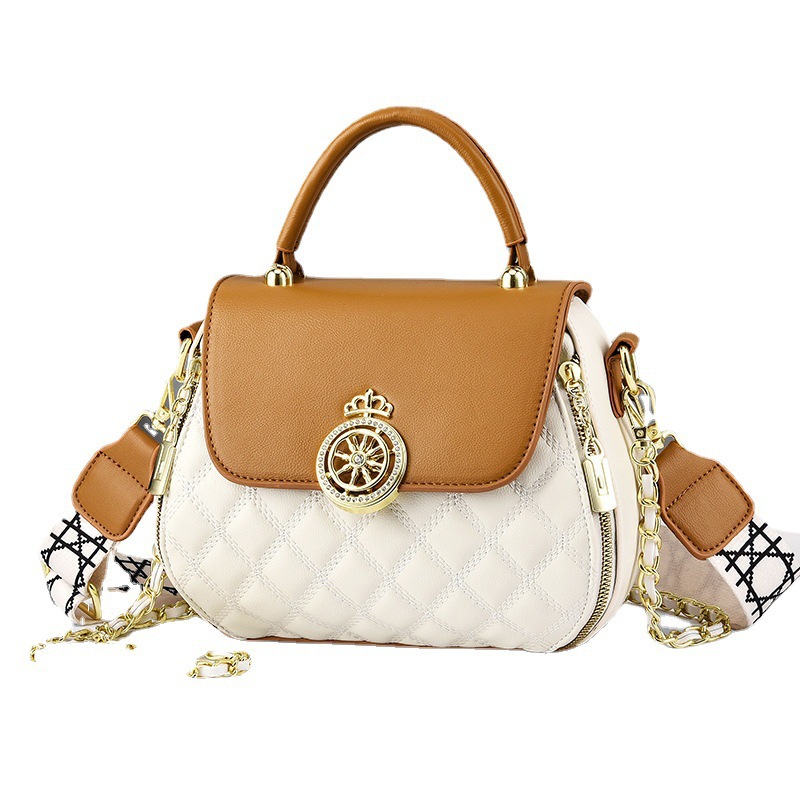 Ladies' handbag 2025 New Korean-style personalized single-shoulder crossbody bag with embroidered chain small square bag, simple and fashionable Item Picture