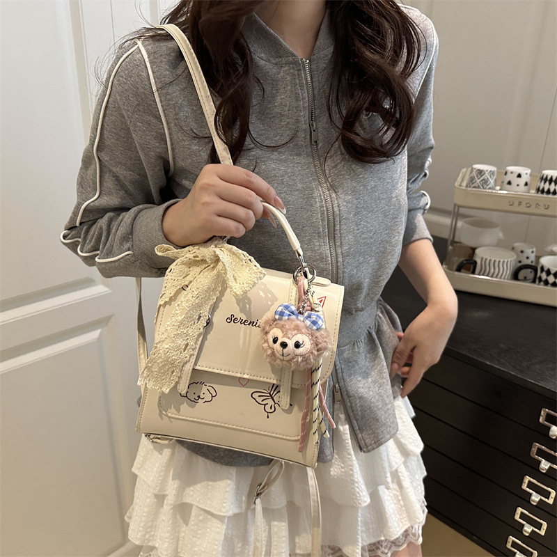 The new Korean-style cute backpack for 2025 is simple, versatile, stylish, and has a unique commuting school style for women. It is a crossbody bag Specification drawing