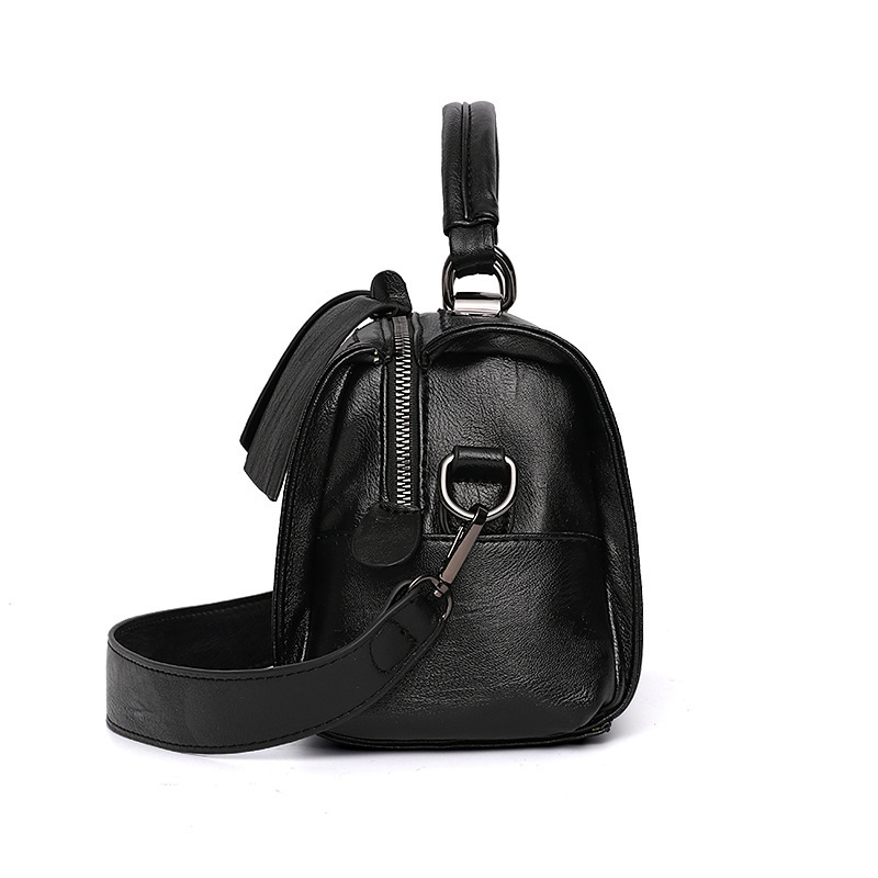 European and American British style Boston women's bag, PU soft leather large-capacity pillow bag, cross-border export crossbody handbag Specification drawing