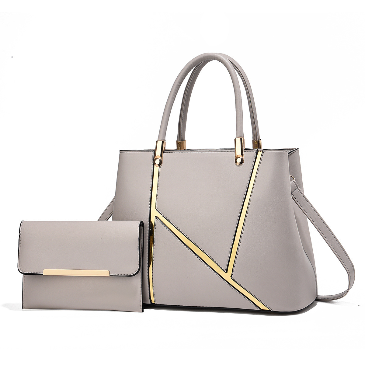 The new patchwork mother-and-child bag features a high level of appearance, a sense of design, and is fashionable, cross-border, sweet and ladylike. It is a large crossbody, single-shoulder and hand-carry bag details Picture