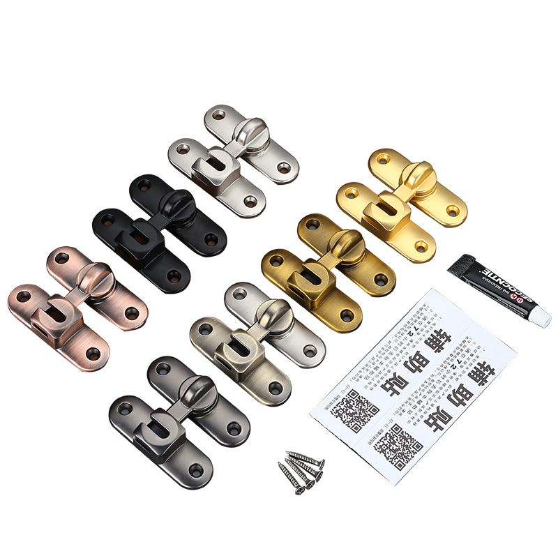 Non-drilling sliding door, door lock, door latch, door bolt, 90-degree right-angle sliding door, barn door lock, latch, anti-theft door latch Item Picture