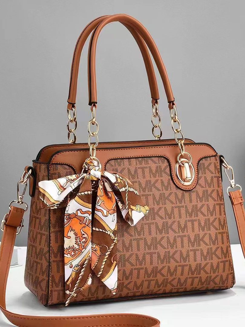 Large-capacity silk scarf handbag, fashionable and casual, single-shoulder crossbody bag, versatile and simple cross-border fashion new product Item Picture