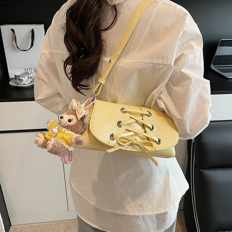 High-end quality and fashionable underarm bag for women, 2025 new Korean style Instagram trendy and versatile bow simple single-shoulder bag details Picture