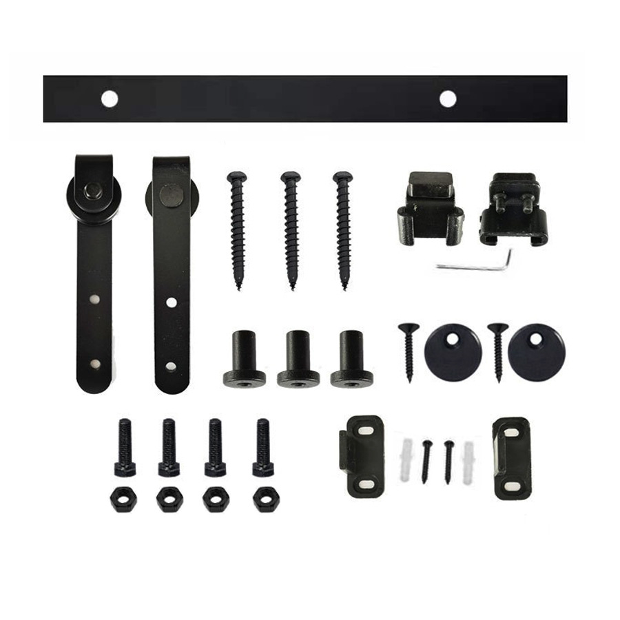 Mini barn door, hanging rail, cabinet hardware, black track, mobile hanging rail, barn door, carbon steel slide rail accessories Application Scenario