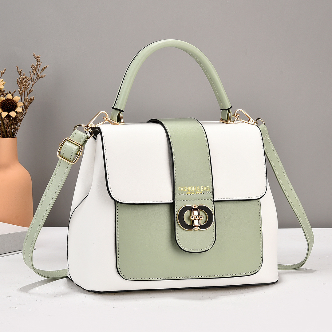 2024 Summer New Korean-style fashionable color-blocking small square bag, a stylish handbag for women's commuting and dates, available for one-piece delivery full figure