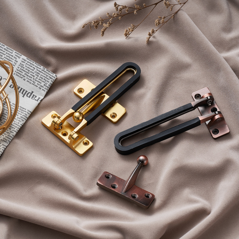 Zinc alloy thickened anti-theft chain door bolt, safety latch, door buckle, room safety anti-lock latch, hotel door anti-theft lock latch details Picture