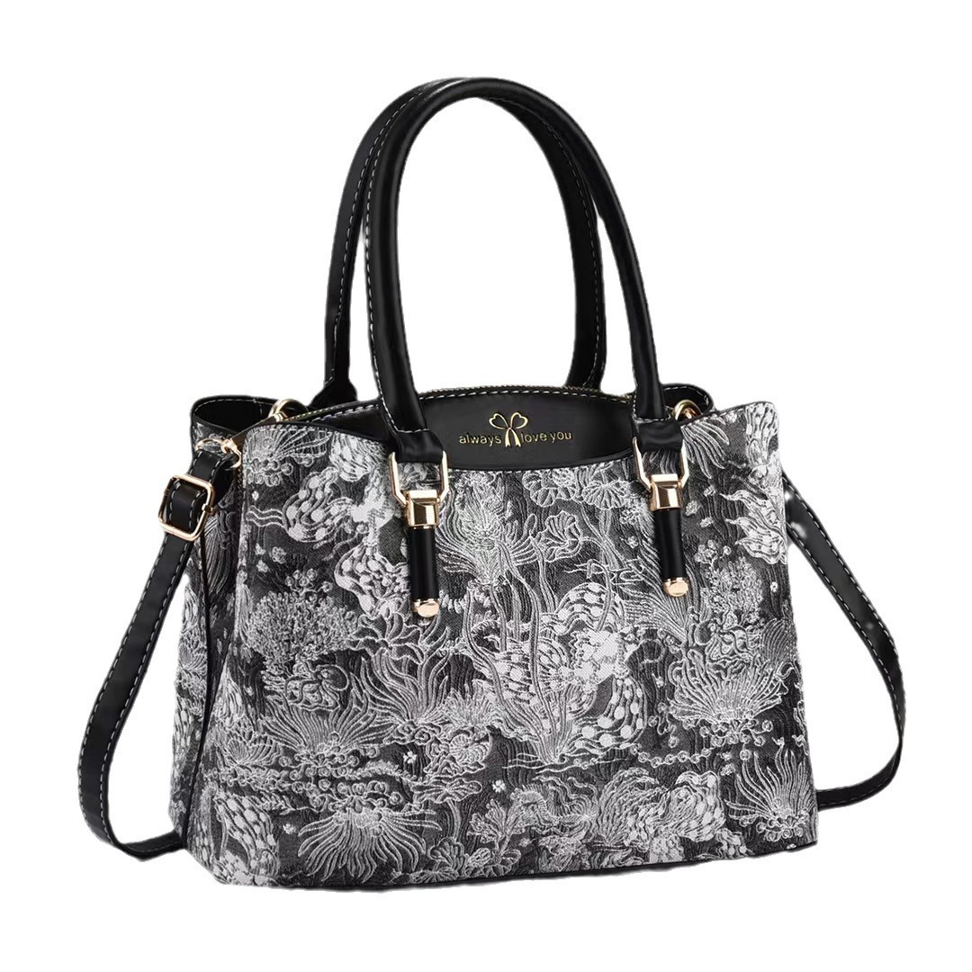 Spring 2024 new women's handbag, European and American fashion printed single-shoulder crossbody women's bag Item Picture