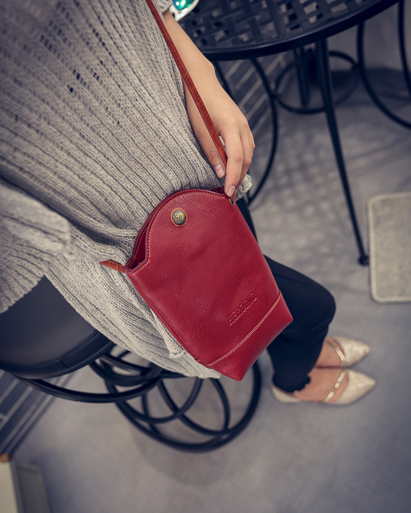 2020 new retro pu women's bag, simple and personalized mobile phone bag, coin purse, mini single-shoulder crossbody small bag Specification drawing