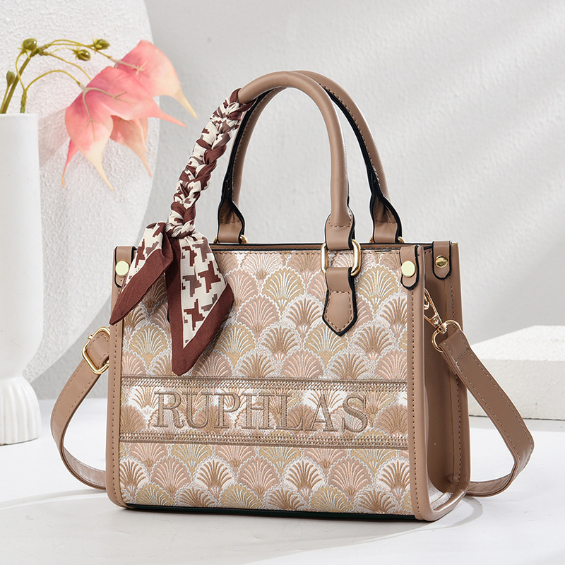 Commuter Tote bag for Women 2025 New style, high-end patterned embroidered handbag, single-shoulder crossbody bag details Picture