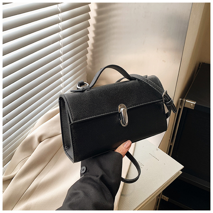 Korean retro hand-held box bag for women, 2025 new style bag, fashionable shoulder bag, high-end feel, niche crossbody bag, trendy Specification drawing