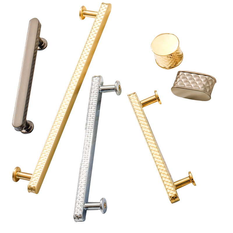 Boxuan Ya Light luxury golden water ripple wardrobe door handle, modern simple and high-end cabinet drawer shoe cabinet handle Item Picture
