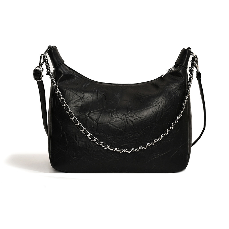 Chain underarm solid-color tote bag for women, 2024 new model, large capacity, single-shoulder crossbody dumpling bag for students' commuting to class Item Picture