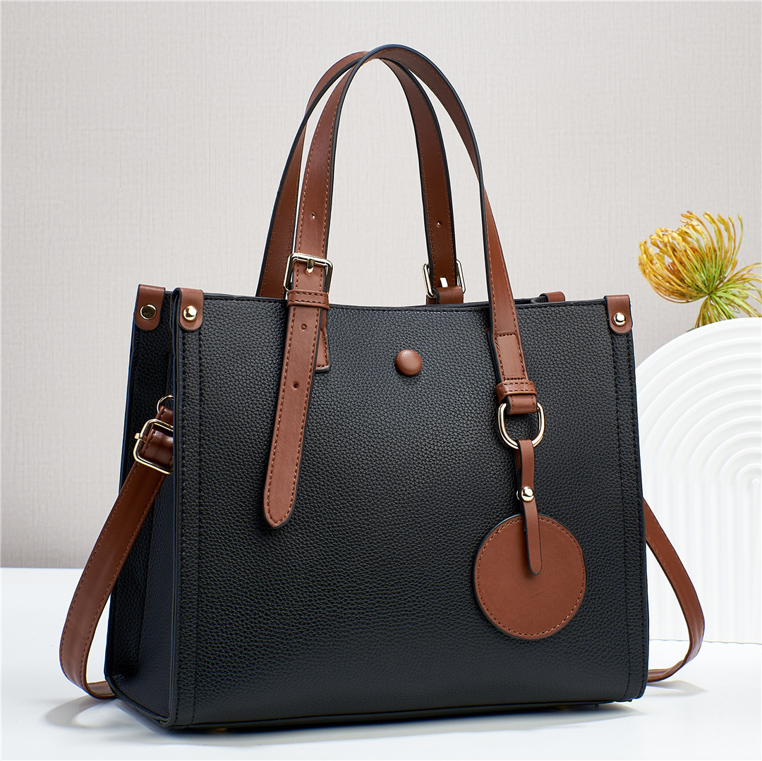New solid color women's bag with lychee pattern, simple and versatile texture, soft leather, large capacity, cross-border single-shoulder crossbody quality Application Scenario