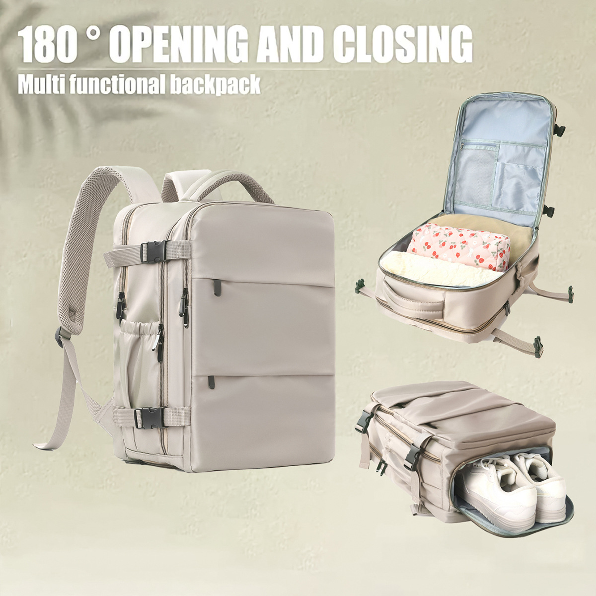 Feihong Cross-border Backpack: Large-capacity, multi-functional, dry and wet classification, waterproof and high-end Mommy backpack for business trips and travels full figure