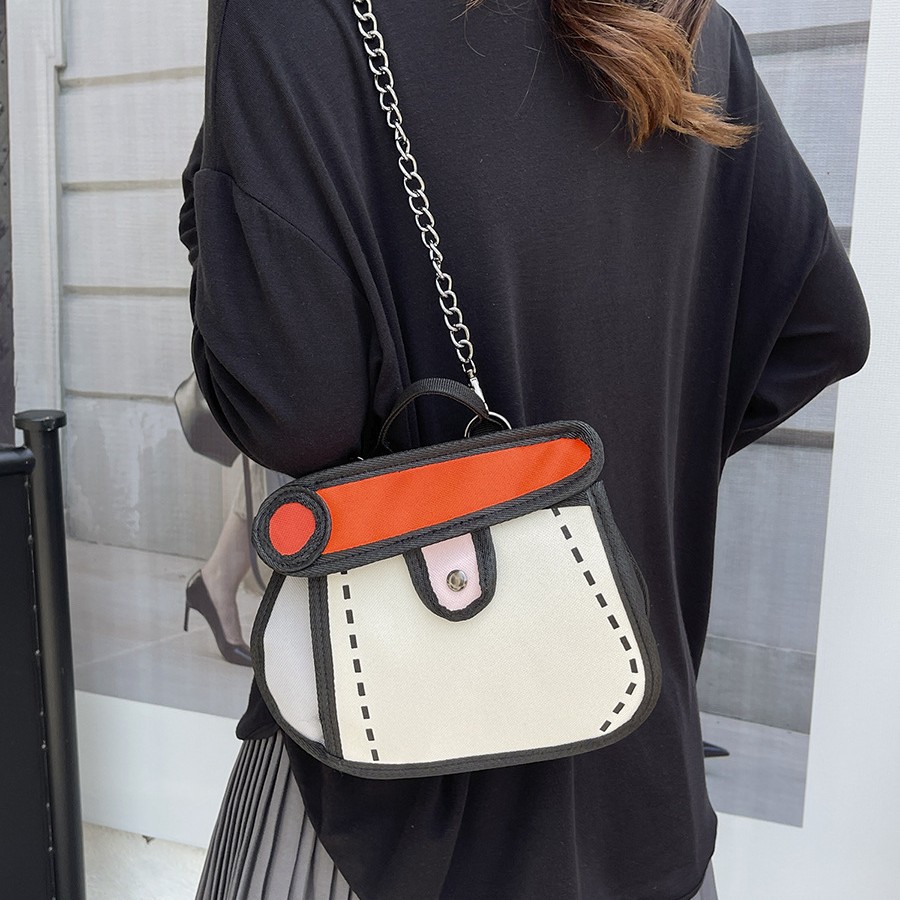 Orange cake bag Anime 2025 Fashionable women's single-shoulder bag mini crossbody bag, new 2D style details Picture