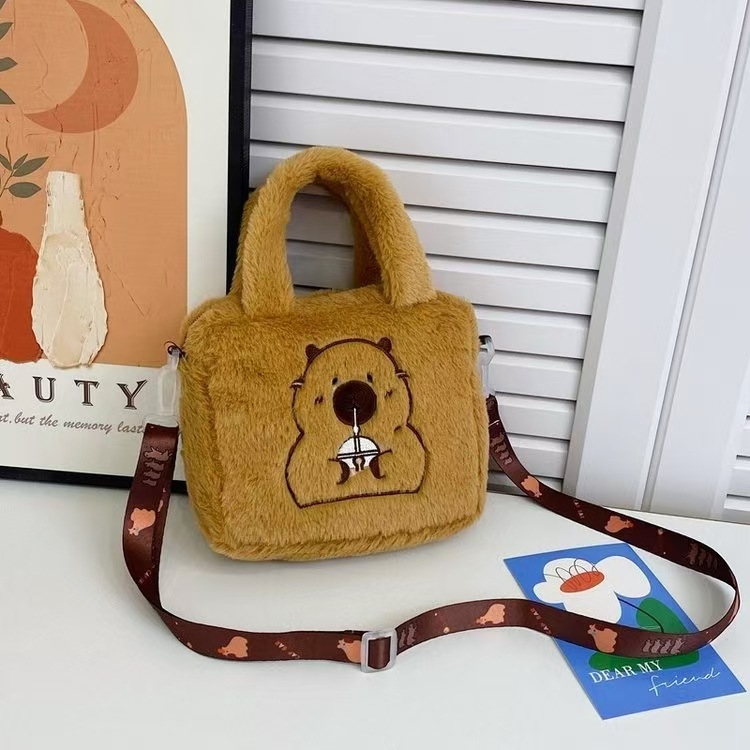 Cartoon Sanrio plush crossbody bag, Melody SpongeBob crossbody single-shoulder bag, doll, cartoon bag for girls Specification drawing