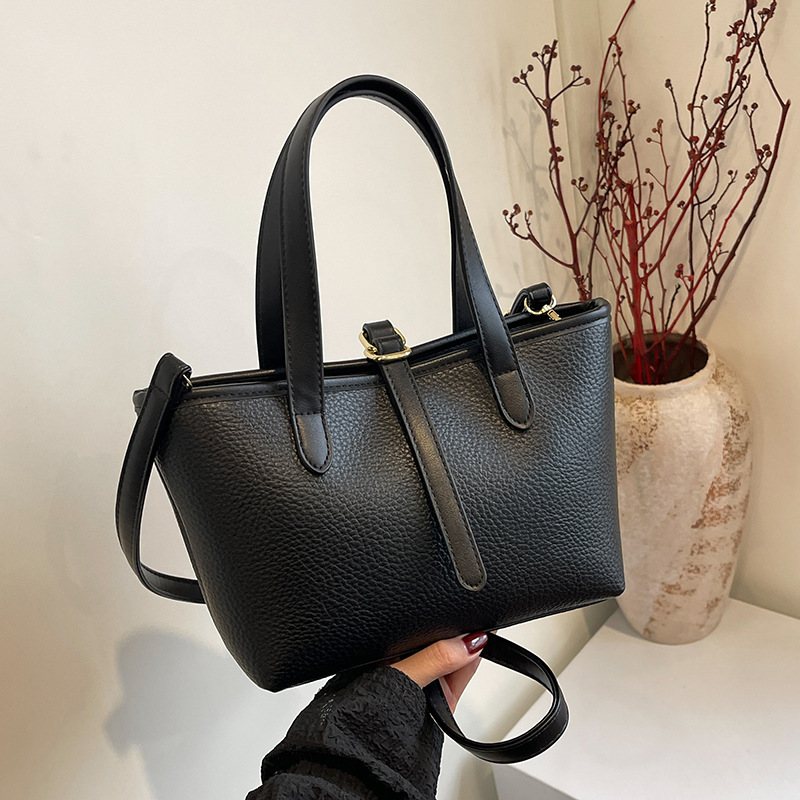 High-end texture large-capacity tote bag, women's 2024 new crossbody bag, retro single-shoulder bag, commuting handbag Specification drawing