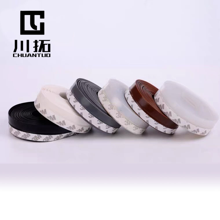 Multi-functional silicone rubber door and window sealing strips, glass door gap thin sheet self-adhesive rubber strips, door bottom windproof, dust-proof and soundproof strips details Picture