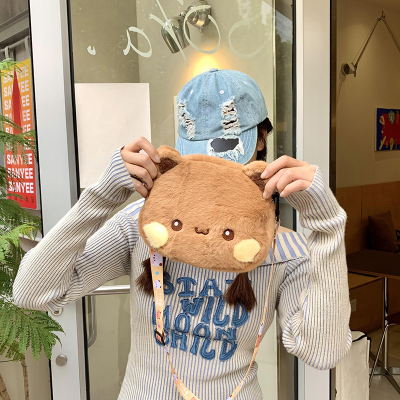 Cute cartoon bear single-shoulder bag 2025 new style, soft and adorable Japanese style crossbody change mobile phone bag wholesale details Picture