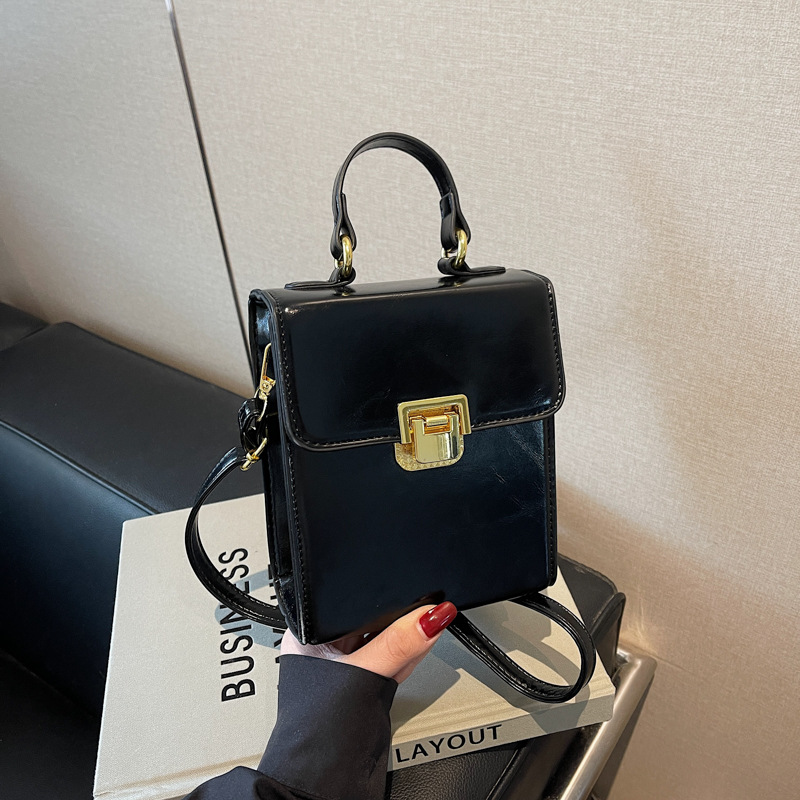 Retro handbag for women, 2025 new trendy Korean version, niche single-shoulder bag, high-end texture, versatile, crossbody small square bag Specification drawing