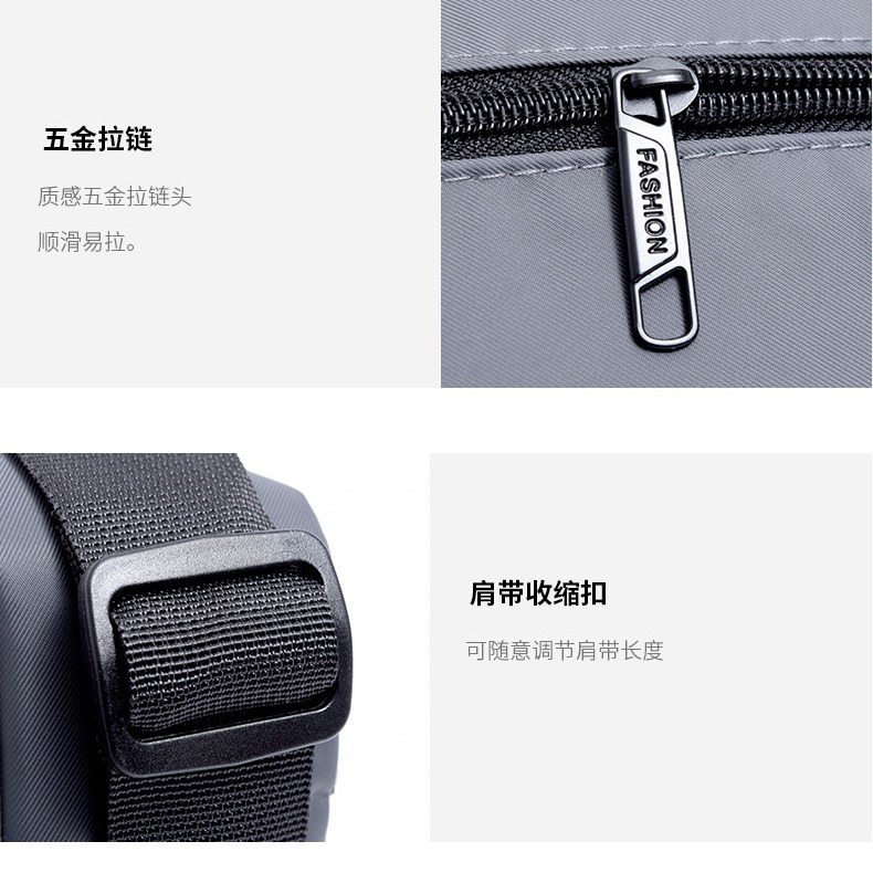New casual and simple bestseller single-shoulder bag for men, large capacity multi-layer crossbody bag in both horizontal and vertical styles, nylon waterproof travel bag details Picture
