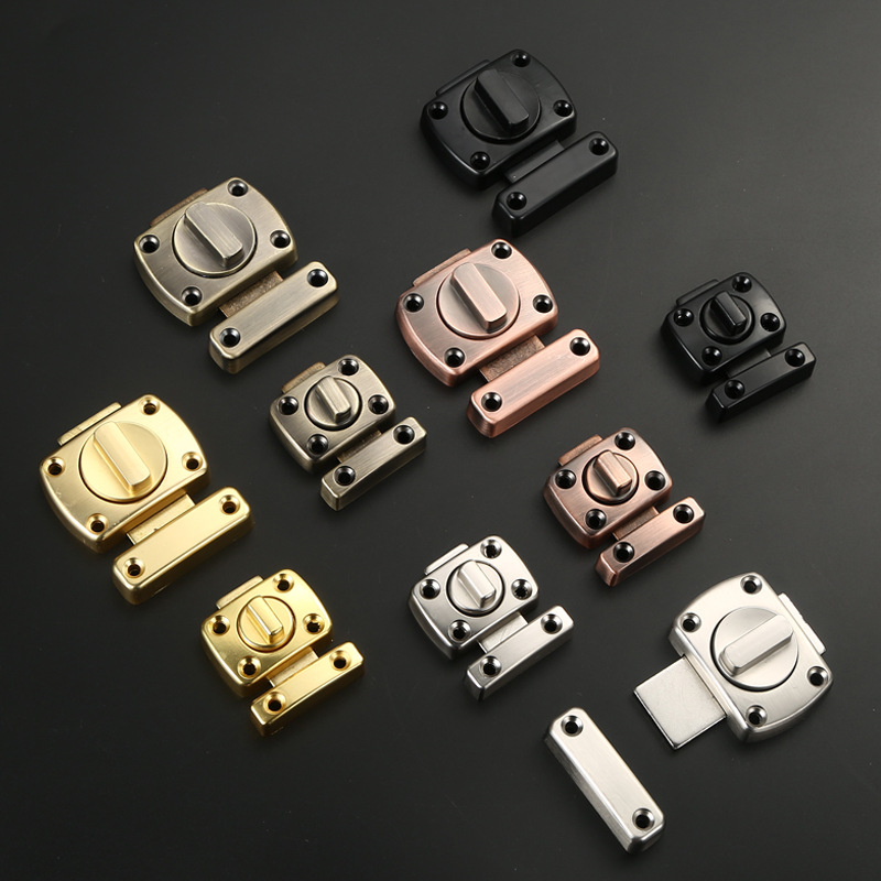 Zinc alloy pin thickened bedroom wooden door anti-theft lock bolt, no need for drilling, sliding door and sliding door left and right pin wholesale Specification drawing