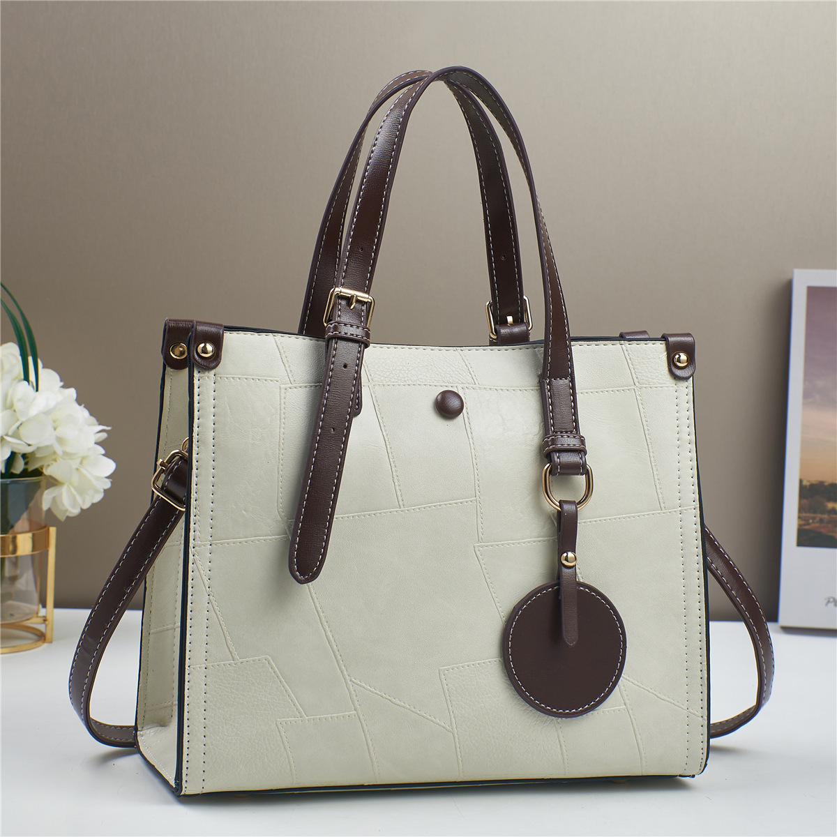 Cross-border bags for women: 2024 new large-capacity retro tote bags, single-shoulder handbags, crossbody bags for women full figure