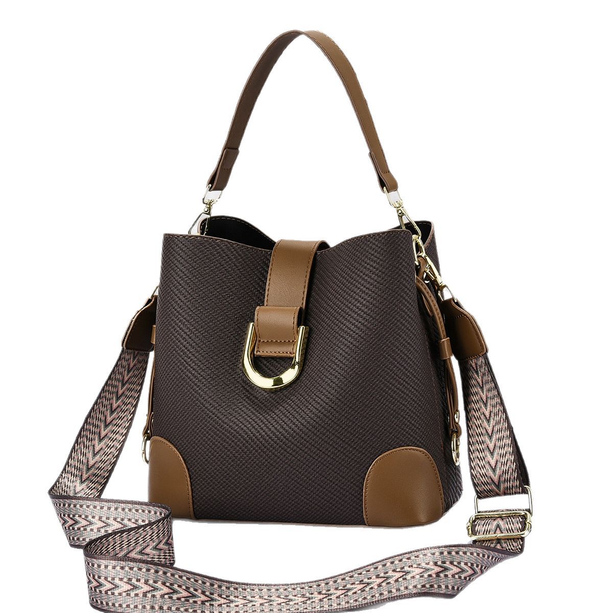 New large-capacity handbag, trendy and fashionable women's bag, middle-aged mother's bag, high-end and elegant, crossbody bucket bag, 2025 Item Picture