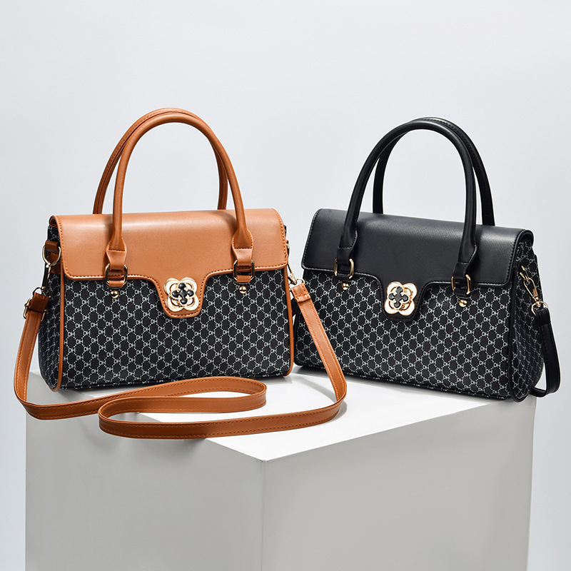 New cross-border fashionable large-capacity women's handbag, middle-aged mother's bag, casual and versatile, elegant crossbody bag, large bag details Picture